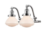 515-2W-PC-G321 2-Light 18.75" Polished Chrome Bath Vanity Light - Matte White Olean Glass - LED Bulb - Dimmensions: 18.75 x 10.375 x 12.75 - Glass Up or Down: Yes
