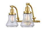 515-2W-SG-G192 2-Light 18" Satin Gold Bath Vanity Light - Clear Bellmont Glass - LED Bulb - Dimmensions: 18 x 10 x 12 - Glass Up or Down: Yes