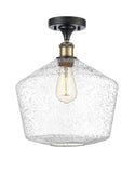 516-1C-BAB-G654-12 1-Light 12" Black Antique Brass Semi-Flush Mount - Seedy Cindyrella 12" Glass - LED Bulb - Dimmensions: 12 x 12 x 15 - Sloped Ceiling Compatible: No