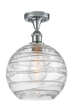 516-1C-PC-G1213-10 1-Light 10" Polished Chrome Semi-Flush Mount - Clear Athens Deco Swirl 8" Glass - LED Bulb - Dimmensions: 10 x 10 x 15 - Sloped Ceiling Compatible: No