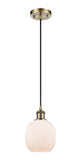 Cord Hung 6" Belfast Mini Pendant - Globe-Orb Matte White Glass - Choice of Finish And Incandesent Or LED Bulbs