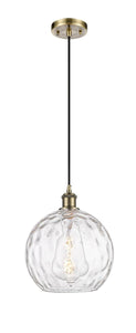 Cord Hung 10" Athens Water Glass Mini Pendant - Choice of Finish And Incandesent Or LED Bulbs