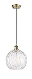 Cord Hung 10" Athens Water Glass Mini Pendant - Choice of Finish And Incandesent Or LED Bulbs