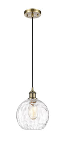 Cord Hung 8" Athens Water Glass Mini Pendant - Choice of Finish And Incandesent Or LED Bulbs