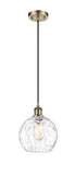 Cord Hung 8" Athens Water Glass Mini Pendant - Choice of Finish And Incandesent Or LED Bulbs