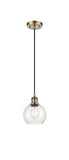 Cord Hung 6" Athens Mini Pendant - Globe-Orb Seedy Glass - Choice of Finish And Incandesent Or LED Bulbs