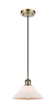 Cord Hung 8.375" Orwell Mini Pendant - Cone Matte White Glass - Choice of Finish And Incandesent Or LED Bulbs