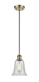 Cord Hung 6.25" Hanover Mini Pendant - Bell-Urn Fishnet Glass - Choice of Finish And Incandesent Or LED Bulbs