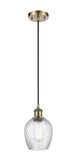 Cord Hung 5" Salina Mini Pendant - Globe-Orb Clear Spiral Fluted Glass - Choice of Finish And Incandesent Or LED Bulbs