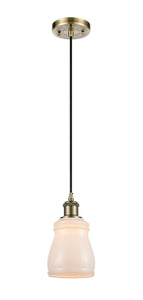 Cord Hung 4.5" Ellery Mini Pendant - Bell-Urn White Glass - Choice of Finish And Incandesent Or LED Bulbs