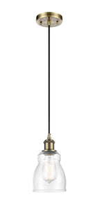 Cord Hung 4.5" Ellery Mini Pendant - Bell-Urn Seedy Glass - Choice of Finish And Incandesent Or LED Bulbs