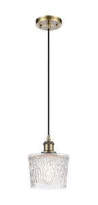 Cord Hung 6.5" Niagra Mini Pendant - Bowl Clear Glass - Choice of Finish And Incandesent Or LED Bulbs