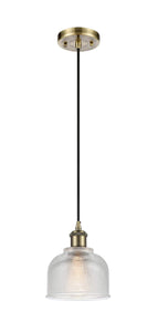 Cord Hung 5.5" Dayton Mini Pendant - Dome Clear Glass - Choice of Finish And Incandesent Or LED Bulbs