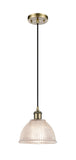 Cord Hung 8" Arietta Mini Pendant - Dome Clear Glass - Choice of Finish And Incandesent Or LED Bulbs