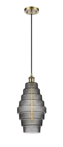 516-1P-AB-G673-8 Cord Hung 8.25" Antique Brass Mini Pendant - LED Bulb