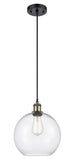 516-1P-BAB-G122-10 Cord Hung 10" Black Antique Brass Mini Pendant - Clear Large Athens Glass - LED Bulb - Dimmensions: 10 x 10 x 13<br>Minimum Height : 15.75<br>Maximum Height : 133.75 - Sloped Ceiling Compatible: Yes