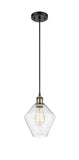 516-1P-BAB-G654-8 Cord Hung 8" Black Antique Brass Mini Pendant - Seedy Cindyrella 8" Glass - LED Bulb - Dimmensions: 8 x 8 x 11<br>Minimum Height : 14<br>Maximum Height : 131 - Sloped Ceiling Compatible: Yes