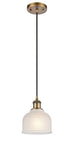Cord Hung 5.5" Dayton Mini Pendant - Dome White Glass LED