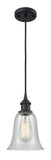 516-1P-BK-G2812 Cord Hung 6.25" Matte Black Mini Pendant - Fishnet Hanover Glass - LED Bulb - Dimmensions: 6.25 x 6.25 x 12<br>Minimum Height : 14.75<br>Maximum Height : 132.75 - Sloped Ceiling Compatible: Yes
