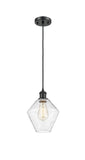 516-1P-BK-G654-8 Cord Hung 8" Matte Black Mini Pendant - Seedy Cindyrella 8" Glass - LED Bulb - Dimmensions: 8 x 8 x 11<br>Minimum Height : 14<br>Maximum Height : 131 - Sloped Ceiling Compatible: Yes