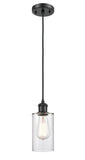 516-1P-BK-G802-LED 3.875" Cord Hung Matte Black LED Mini Pendant LED Bulbs Included