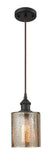 516-1P-OB-G116 Cord Hung 5" Oil Rubbed Bronze Mini Pendant - Mercury Cobbleskill Glass - LED Bulb - Dimmensions: 5 x 5 x 8<br>Minimum Height : 12.75<br>Maximum Height : 130.75 - Sloped Ceiling Compatible: Yes
