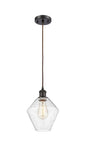 516-1P-OB-G654-8 Cord Hung 8" Oil Rubbed Bronze Mini Pendant - Seedy Cindyrella 8" Glass - LED Bulb - Dimmensions: 8 x 8 x 11<br>Minimum Height : 14<br>Maximum Height : 131 - Sloped Ceiling Compatible: Yes