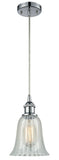 516-1P-PC-G2811 Cord Hung 6.25" Polished Chrome Mini Pendant - Mouchette Hanover Glass - LED Bulb - Dimmensions: 6.25 x 6.25 x 12<br>Minimum Height : 14.75<br>Maximum Height : 132.75 - Sloped Ceiling Compatible: Yes