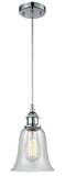 516-1P-PC-G2812 Cord Hung 6.25" Polished Chrome Mini Pendant - Fishnet Hanover Glass - LED Bulb - Dimmensions: 6.25 x 6.25 x 12<br>Minimum Height : 14.75<br>Maximum Height : 132.75 - Sloped Ceiling Compatible: Yes