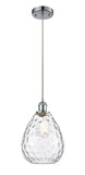516-1P-PC-G372 Cord Hung 8" Polished Chrome Mini Pendant - Clear Large Waverly Glass - LED Bulb - Dimmensions: 8 x 8 x 12<br>Minimum Height : 15.75<br>Maximum Height : 131.75 - Sloped Ceiling Compatible: Yes