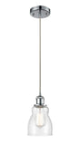 516-1P-PC-G394 Cord Hung 4.5" Polished Chrome Mini Pendant - Seedy Ellery Glass - LED Bulb - Dimmensions: 4.5 x 4.5 x 8<br>Minimum Height : 12.75<br>Maximum Height : 130.75 - Sloped Ceiling Compatible: Yes