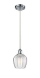 516-1P-PC-G462-6 Cord Hung 5.75" Polished Chrome Mini Pendant - Clear Norfolk Glass - LED Bulb - Dimmensions: 5.75 x 5.75 x 10.5<br>Minimum Height : 13.5<br>Maximum Height : 130.5 - Sloped Ceiling Compatible: Yes