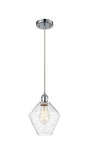 516-1P-PC-G654-8 Cord Hung 8" Polished Chrome Mini Pendant - Seedy Cindyrella 8" Glass - LED Bulb - Dimmensions: 8 x 8 x 11<br>Minimum Height : 14<br>Maximum Height : 131 - Sloped Ceiling Compatible: Yes