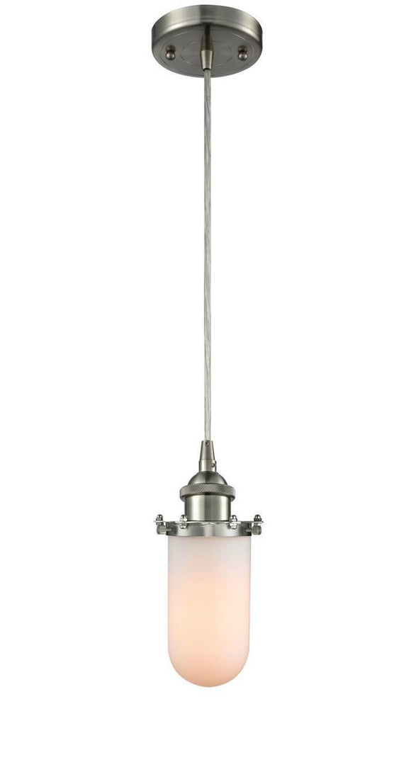 Innovations Lighting 516-1P-SN-232-W Brushed Satin Nickel Kingsbury 1-Light Pendant - Matte White Cased Centri Glass - 60 Watt Vintage Bulb Included