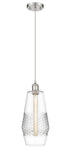 Cord Hung 7" Antique Brass Mini Pendant - Clear Windham LED