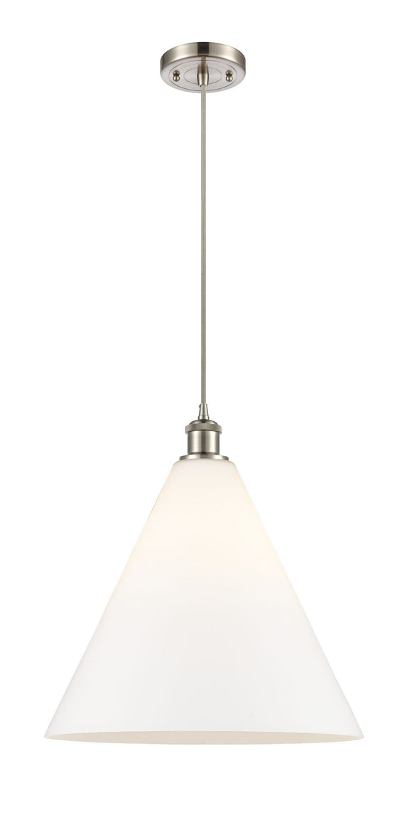 1-Light Matte White Cased Ballston Cone Glass - Choice of LED Or Incandescnt Bulbs And Finishes LED