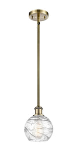 516-1S-AB-G1213-6 Stem Hung 6" Antique Brass Mini Pendant - LED Bulb