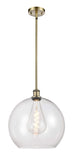 1-Light 13.75" Athens Pendant - Globe-Orb Clear Glass - Choice of Finish And Incandesent Or LED Bulbs