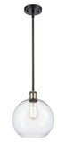 516-1S-BAB-G122-10 Stem Hung 10" Black Antique Brass Mini Pendant - Clear Large Athens Glass - LED Bulb - Dimmensions: 10 x 10 x 13<br>Minimum Height : 20.75<br>Maximum Height : 44.75 - Sloped Ceiling Compatible: Yes