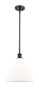 Stem Hung 12" Matte Black Mini Pendant - Matte White Cased Ballston Co LED