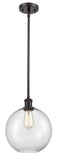 516-1S-OB-G122-10 Stem Hung 10" Oil Rubbed Bronze Mini Pendant - Clear Large Athens Glass - LED Bulb - Dimmensions: 10 x 10 x 13<br>Minimum Height : 20.75<br>Maximum Height : 44.75 - Sloped Ceiling Compatible: Yes