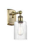 1-Light 4.5" Antique Brass Sconce - Clear Hadley Glass LED