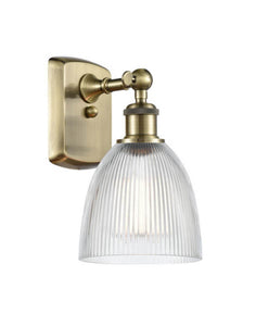 1-Light 6" Castile Sconce - Dome Clear Glass - Choice of Finish And Incandesent Or LED Bulbs