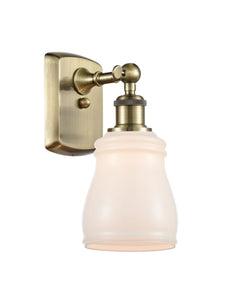 1-Light 4.5" Antique Brass Sconce - White Ellery Glass LED