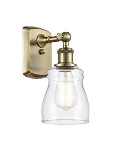 1-Light 4.5" Antique Brass Sconce - Clear Ellery Glass LED