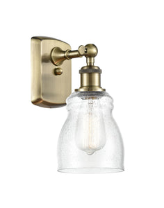 1-Light 4.5" Antique Brass Sconce - Seedy Ellery Glass LED