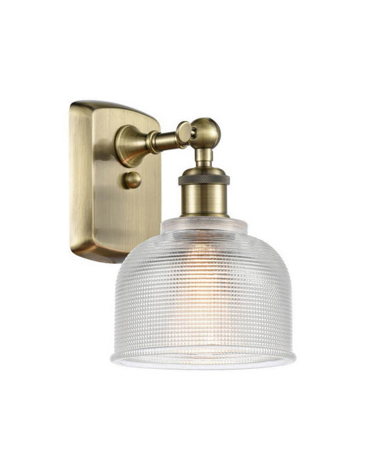 1-Light 5.5" Dayton Sconce - Dome Clear Glass - Choice of Finish And Incandesent Or LED Bulbs