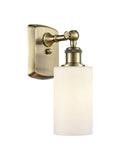 1-Light 3.875" Antique Brass Sconce - Matte White Clymer Glass LED