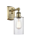 1-Light 3.875" Antique Brass Sconce - Clear Clymer Glass LED
