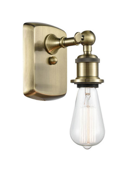 Innovations Lighting 516-1W-AB Antique Brass Bare Bulb 1-Light Sconce - Choice Of 60 Watt Incandescent or 3.5 Watt LED Vintage Dimmable Bulb Included